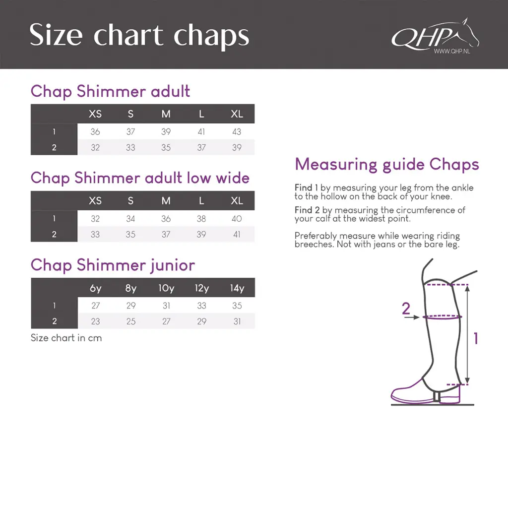 Chap Shimmer Adult size chart.webp
