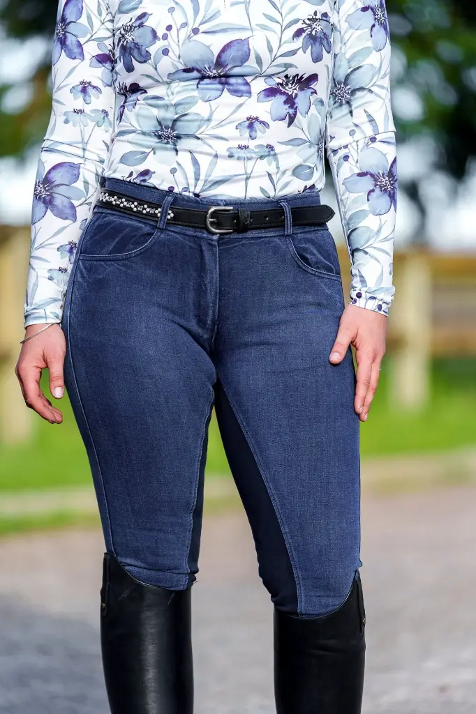 Denim Breeches Suede Style Seat Front.webp