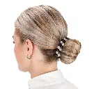 Hair scrunchie Gloss black white.webp