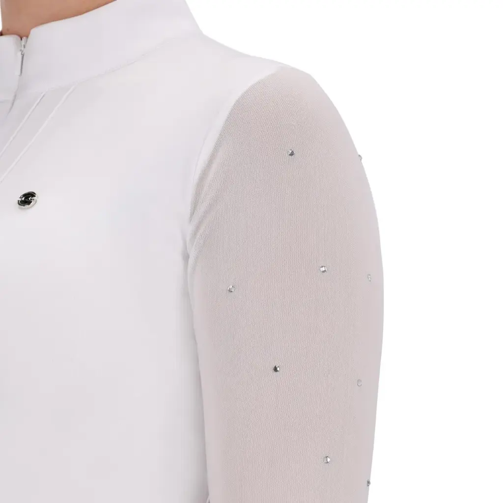 Sennah White Competition Shirt with crystals1.webp