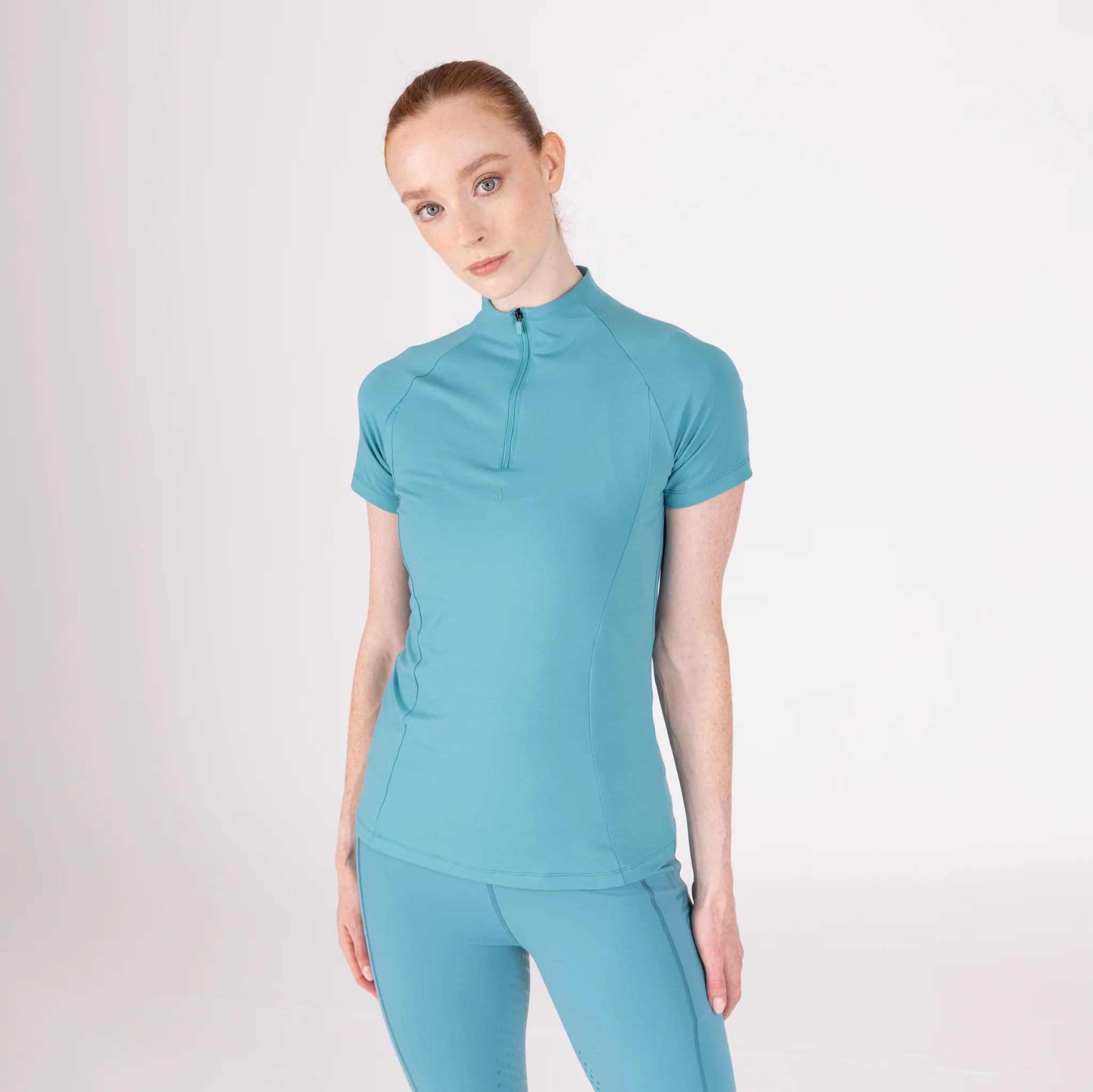 Aubrion React Short Sleeve Base Layer - Haze (Teal) (Large)