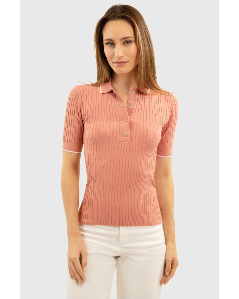 Harcour Bethanie Polo Shirt - Rose Aurore (Large)