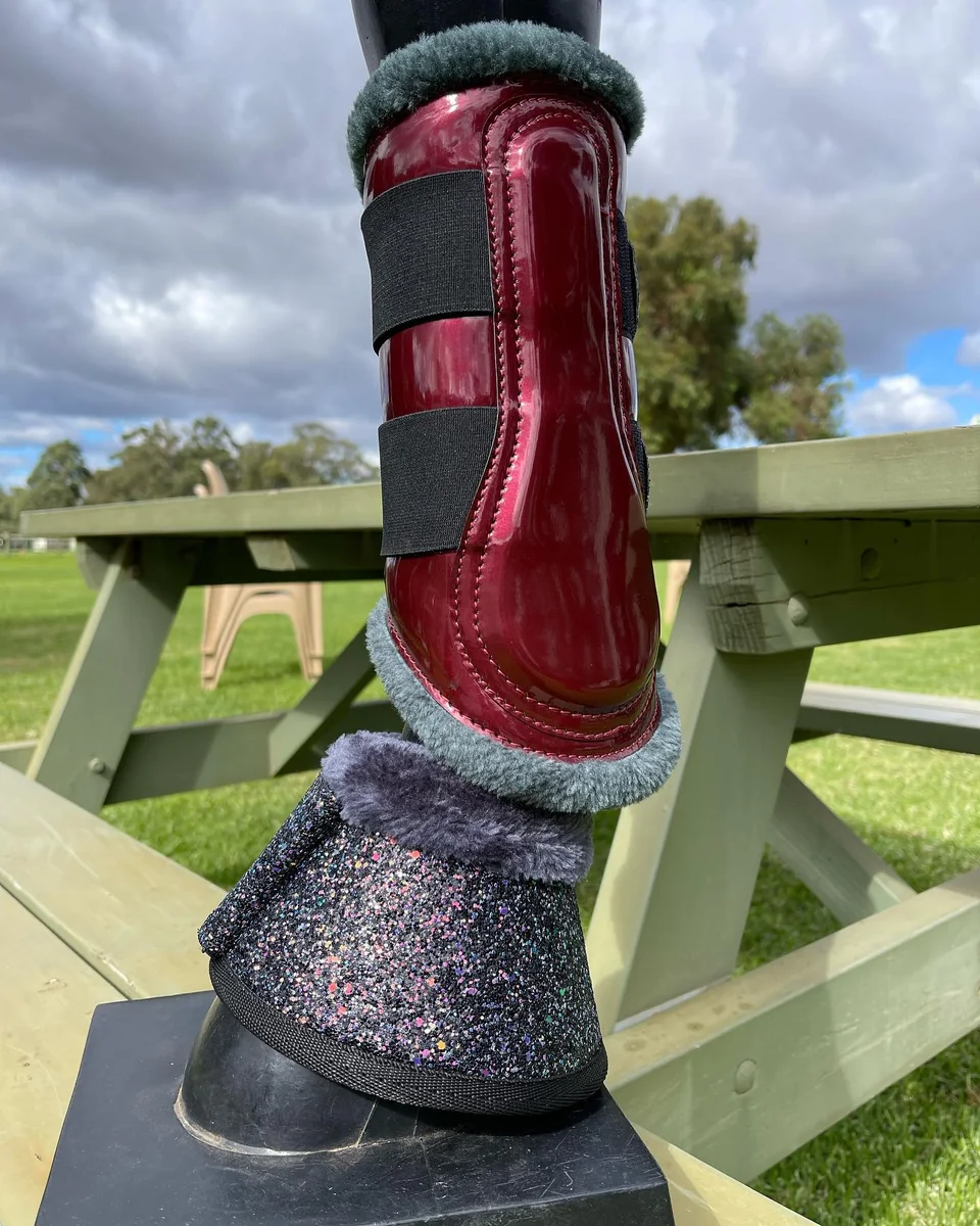 PMP Sport Burgundy Patent Tendon Boots