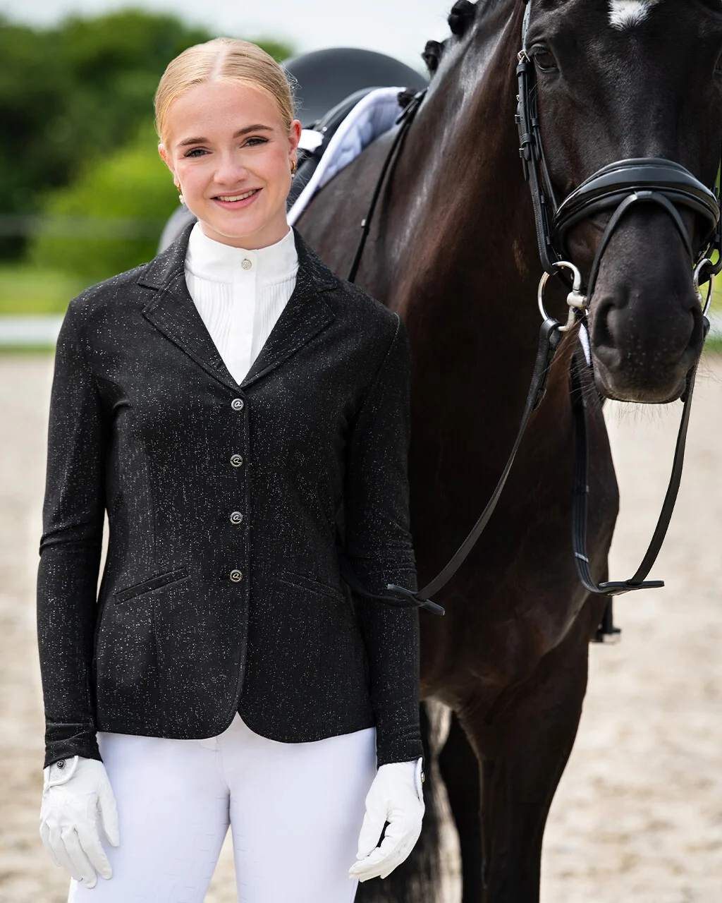 QHP Kynlee Black Shimmer Competition Jacket (36/L8)