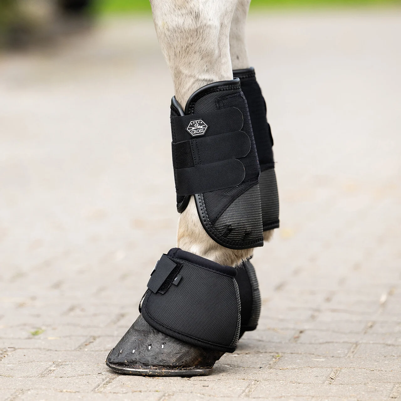 QHP Technical Cross Country Front Boots | Eventing Horse Boots - Black