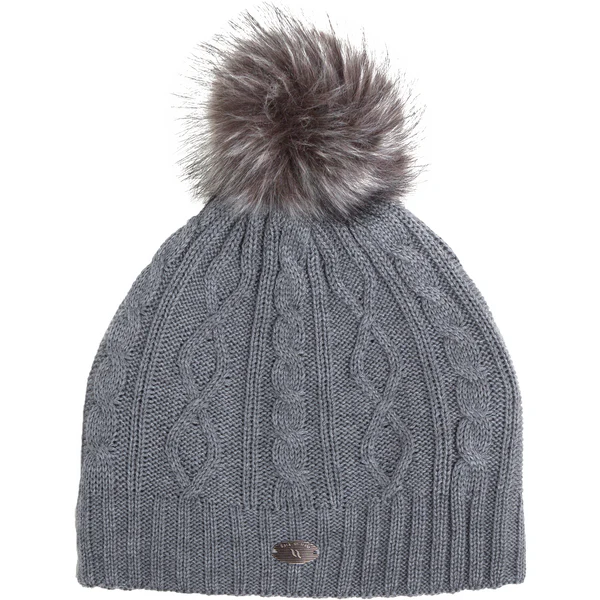 Back on Track Thermal Riding Beanie | Rose Knit Beanie - Light Grey