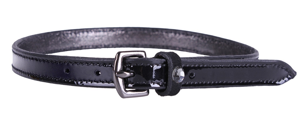 QHP Spur Straps Calypso Black Patent