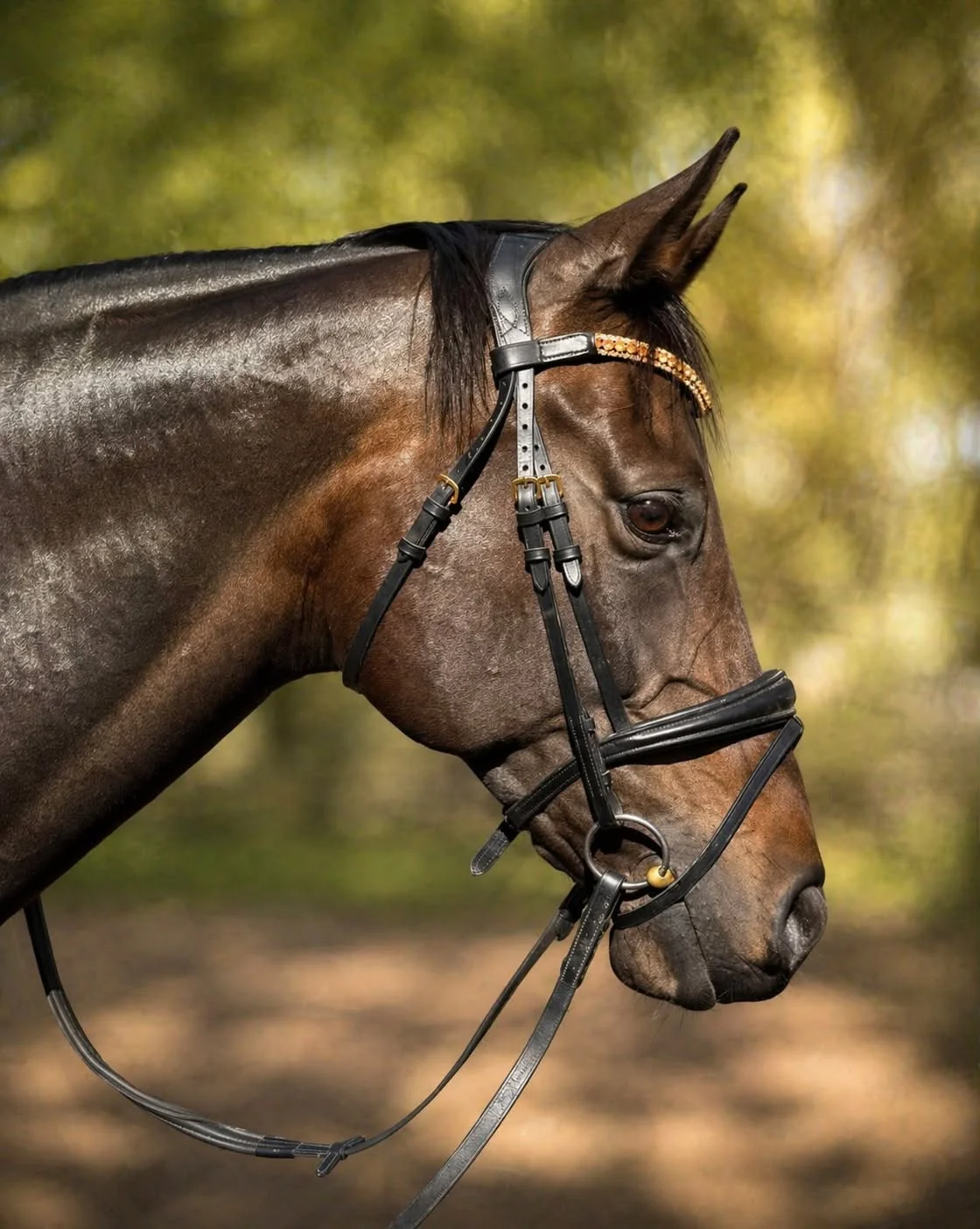 PMP Sport Bridle Colorado Rosegold Hannovarian (Cob, Black Leather)