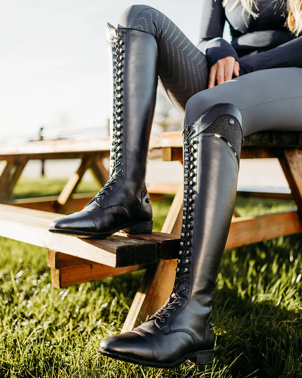 QHP Tall Riding Boots Hailey Lace Up Front (36, Wide)
