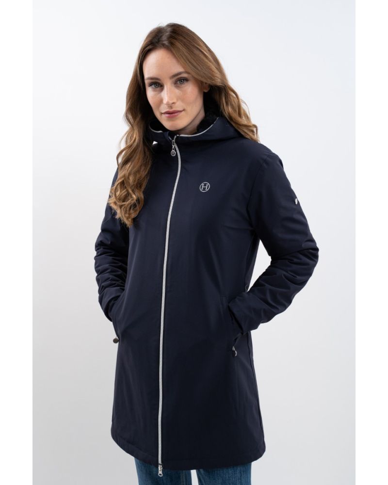 Harcour Abby Long Winter Jacket - Navy (Large)