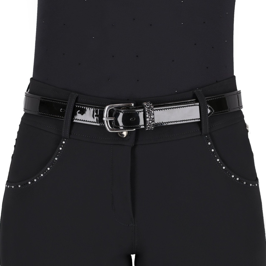 QHP Lagos Black Patent Belt