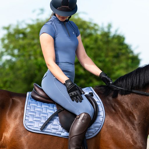 QHP Aubree Short Sleeve Misty Blue Sports Shirt